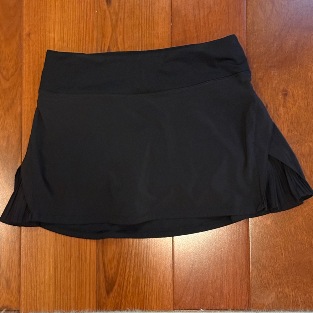 lululemon athletica Black Pleated-Panel Athletic Skort